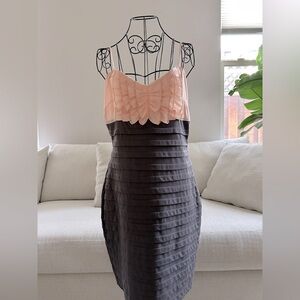 NWT, pink silk contrast cami dress